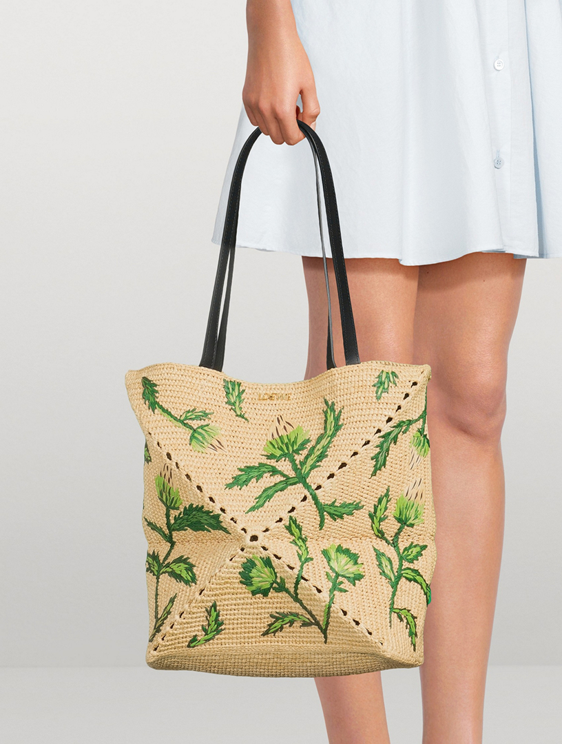 LOEWE Loewe x Paula's Ibiza Medium Puzzle Fold Raffia Tote Bag