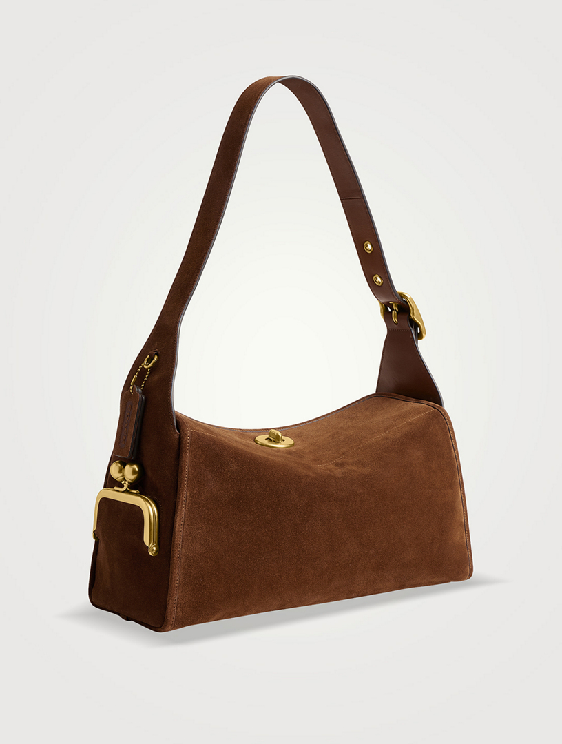 COACH Turnlock Suede Shoulder Bag | Holt Renfrew