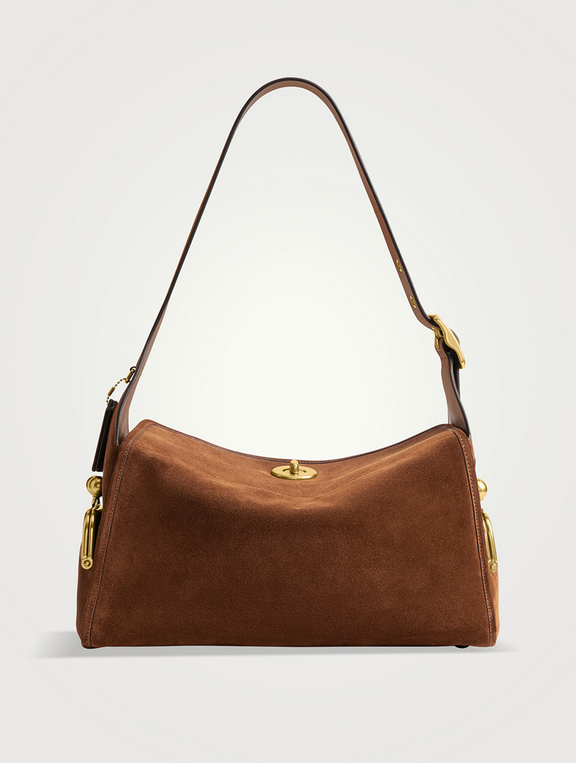 COACH Turnlock Suede Shoulder Bag | Holt Renfrew
