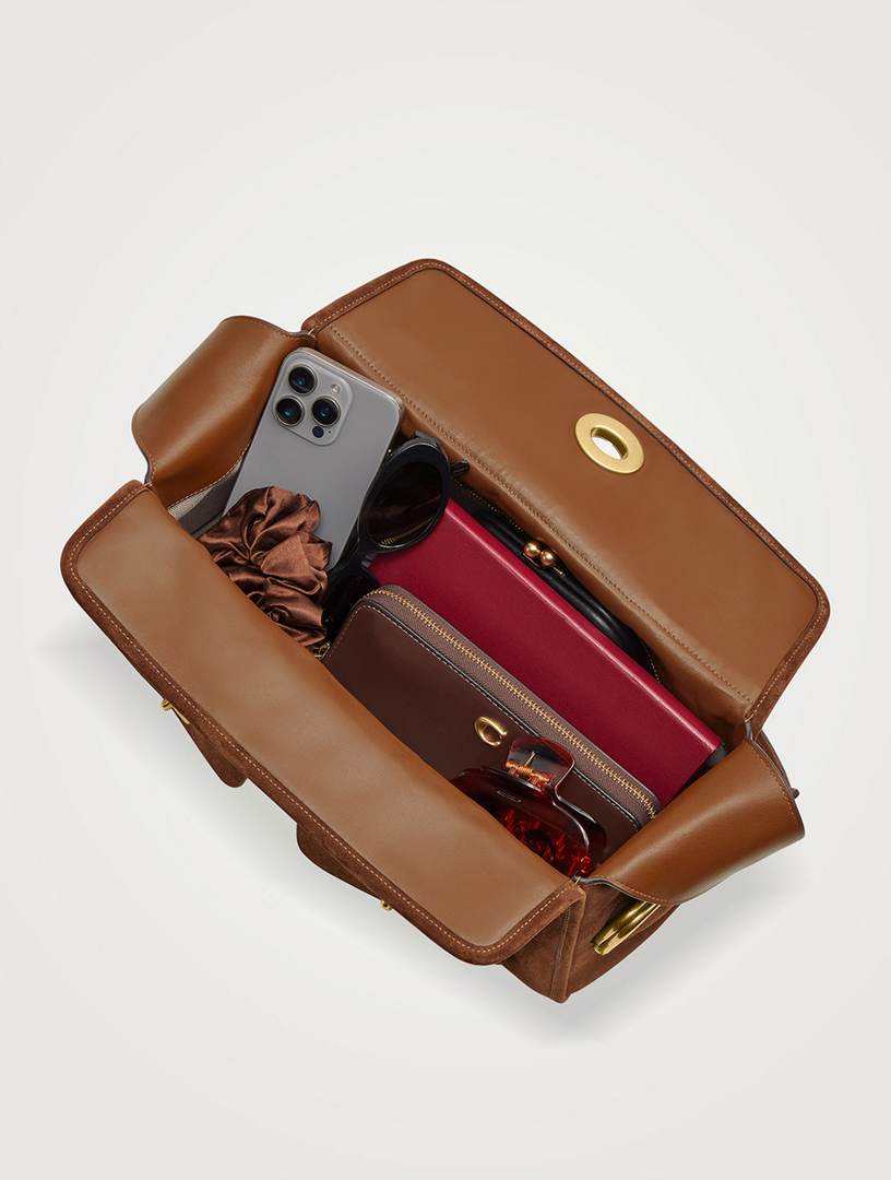 バッグ Coach Turn Lock Shoulder Bag Brown 10619 COACH Turnlock Suede Shoulder Bag | Holt Renfrew