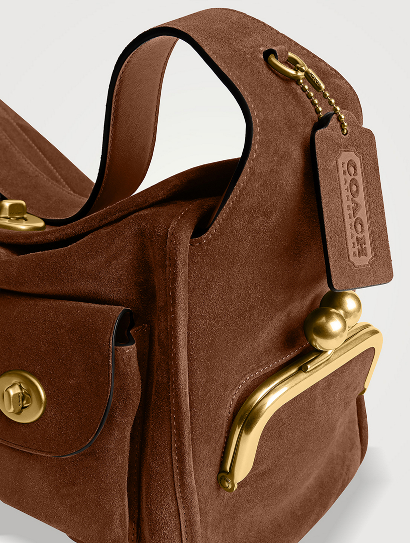 COACH Turnlock Suede Shoulder Bag | Holt Renfrew