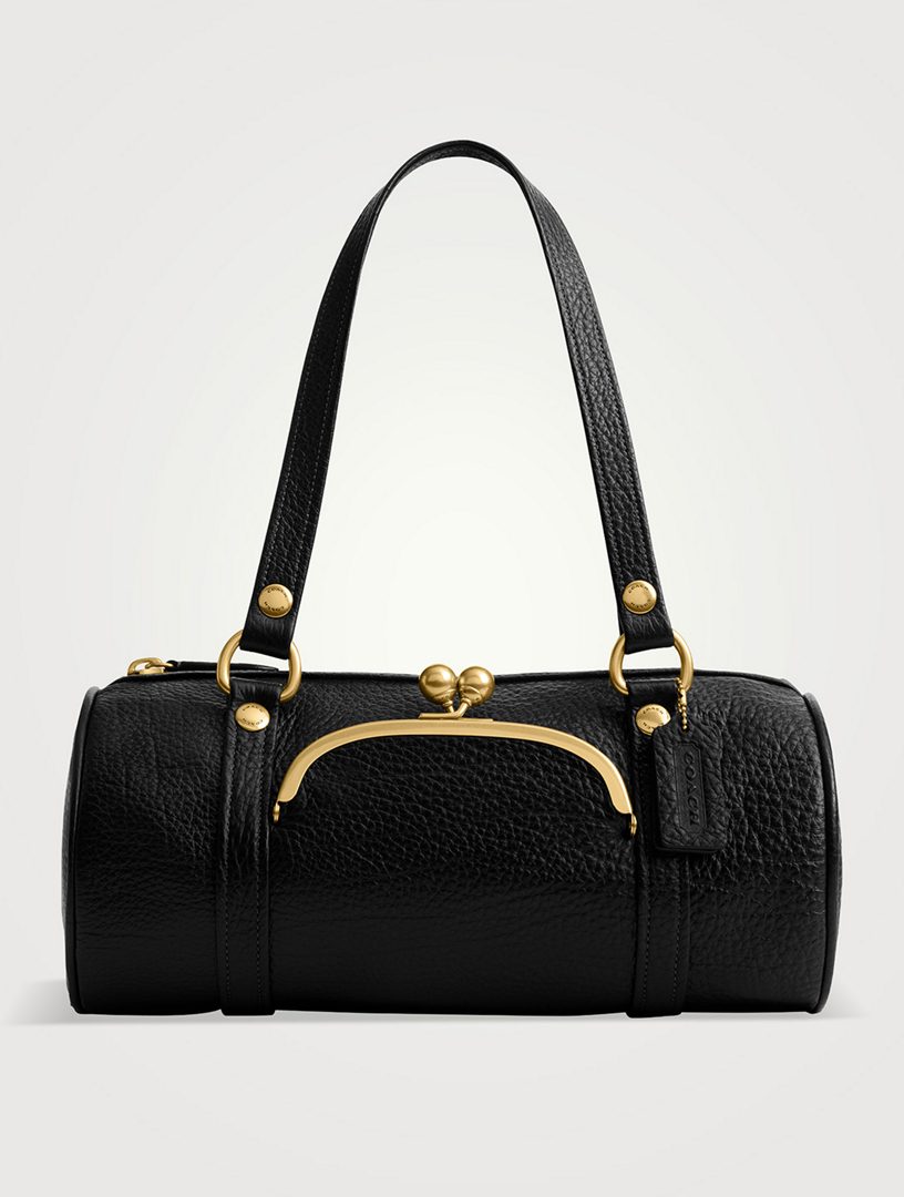 COACH Kisslock Leather Barrel Bag | Holt Renfrew