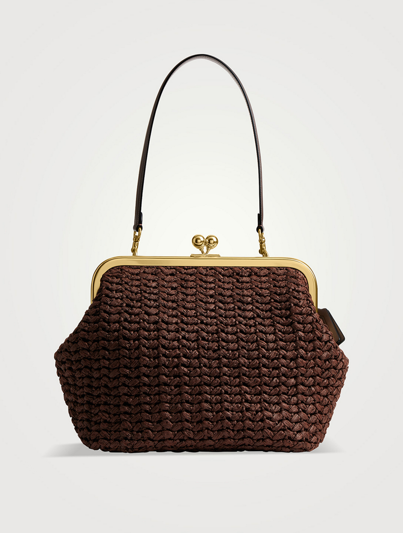 COACH Large Kisslock Woven Frame Bag | Holt Renfrew