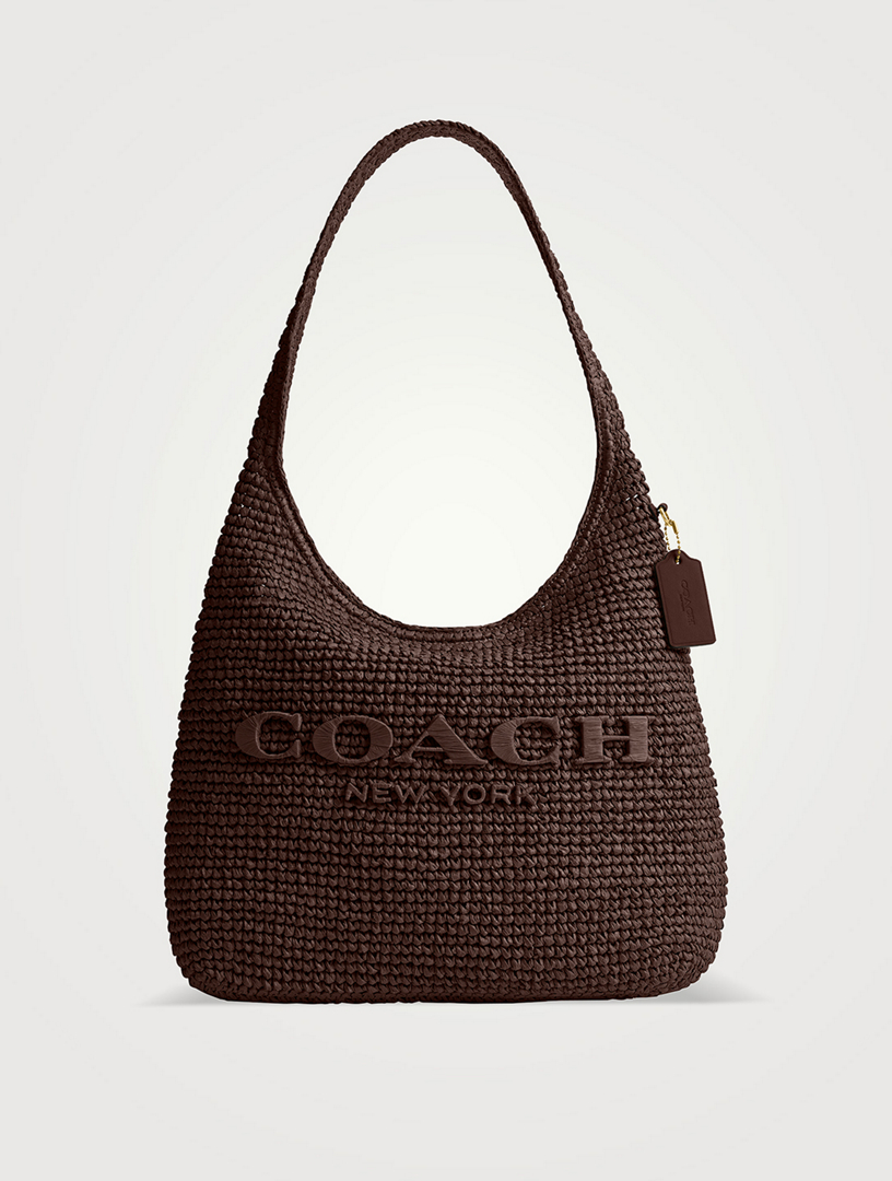 COACH Brooklyn 34 Straw Shoulder Bag | Holt Renfrew