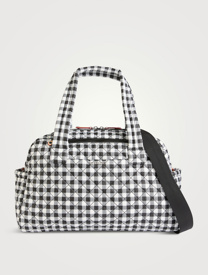 MZ WALLACE Jimmy Deluxe Duffel Bag In Gingham Print | Holt Renfrew