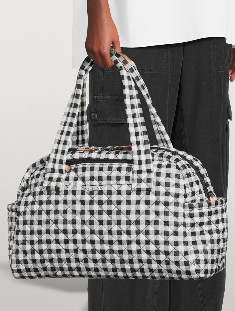 MZ WALLACE Jimmy Deluxe Duffel Bag In Gingham Print | Holt Renfrew