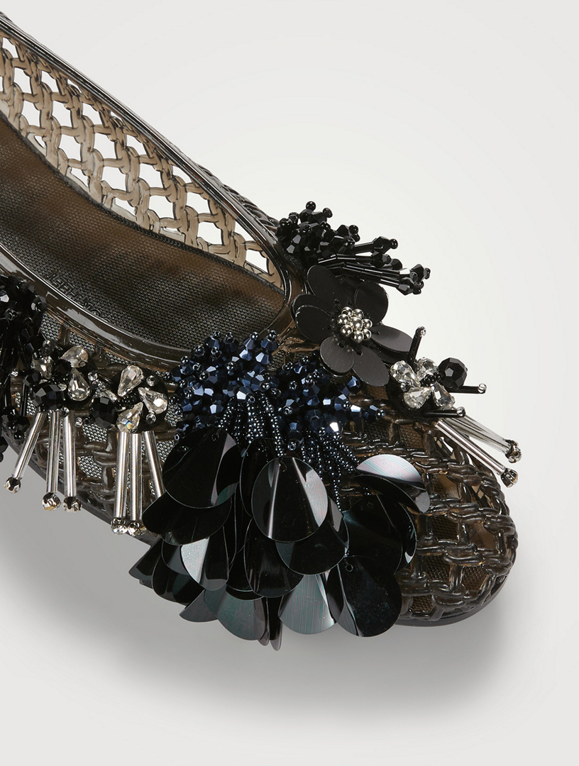 HEAVENLY JELLY Glam Embellished Jelly Ballet Flats | Holt Renfrew