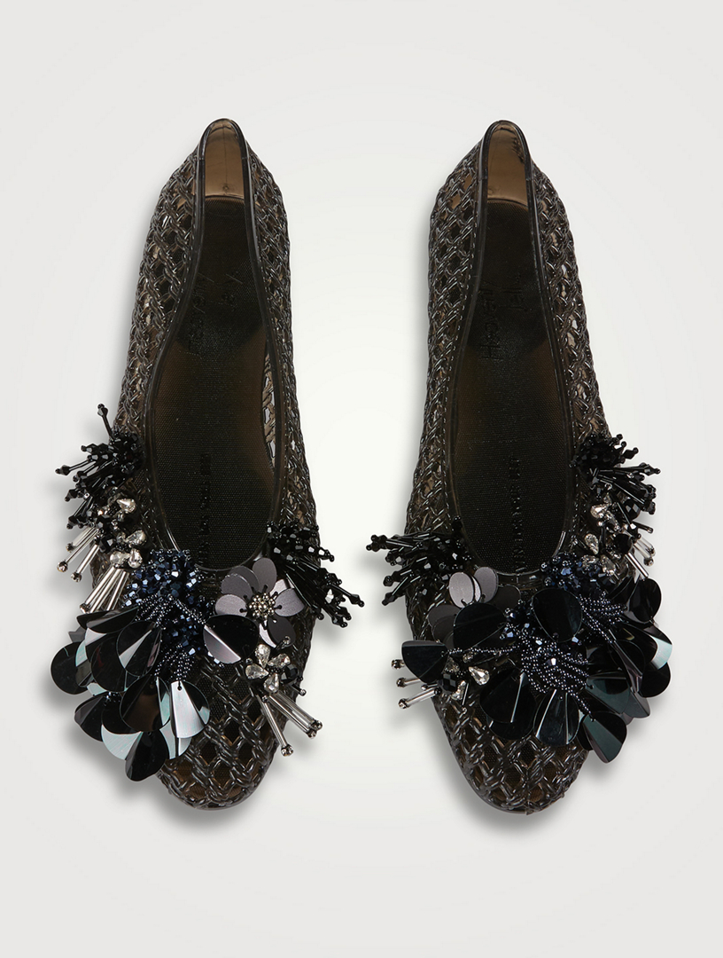 HEAVENLY JELLY Glam Embellished Jelly Ballet Flats | Holt Renfrew