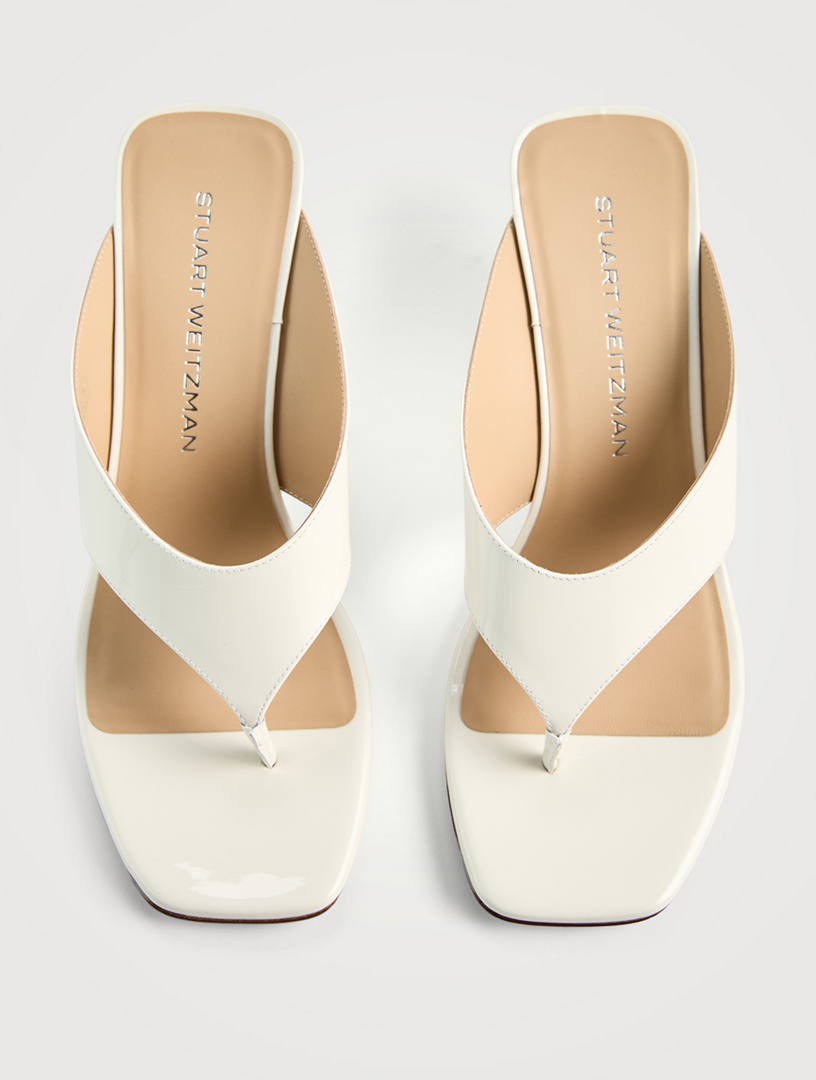 STUART WEITZMAN Vinnie Patent Leather Wedge Thong Sandals | Holt