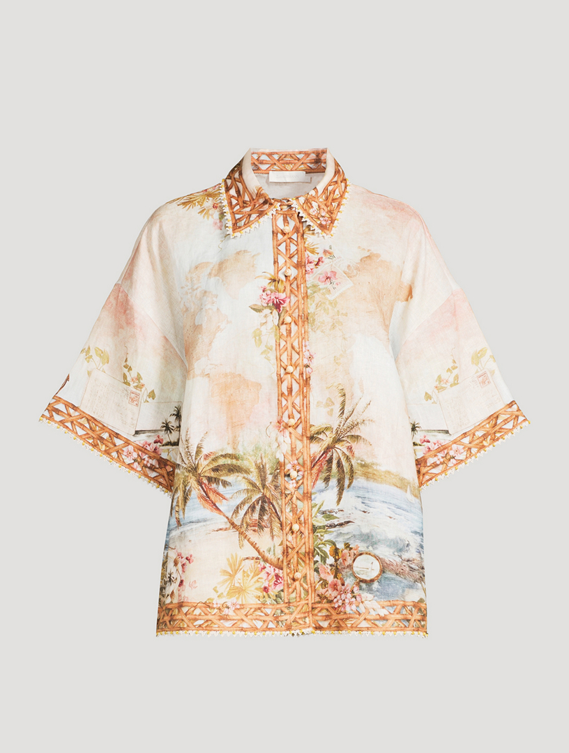 Mahon Printed Linen Shirt