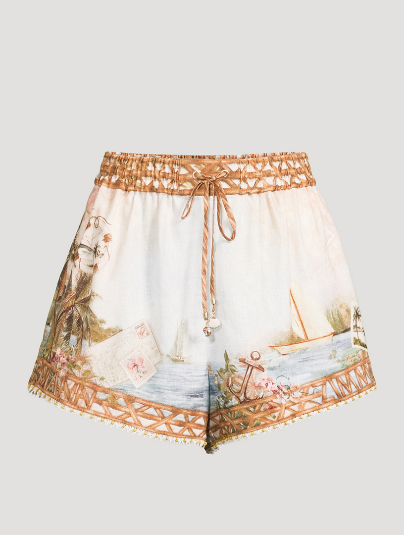 Mahon Printed Linen Shorts