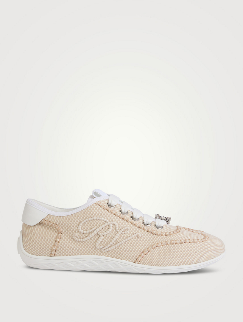 ROGER VIVIER Viv Low Canvas Sneakers | Holt Renfrew