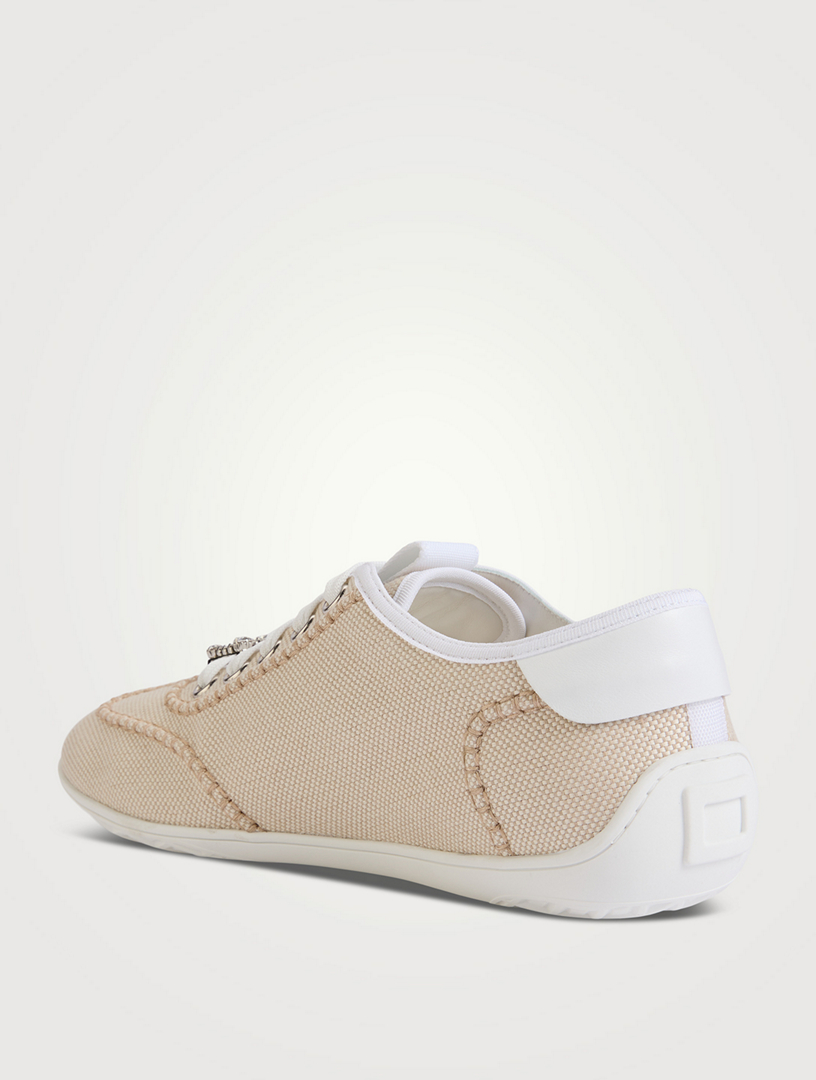 ROGER VIVIER Viv Low Canvas Sneakers | Holt Renfrew