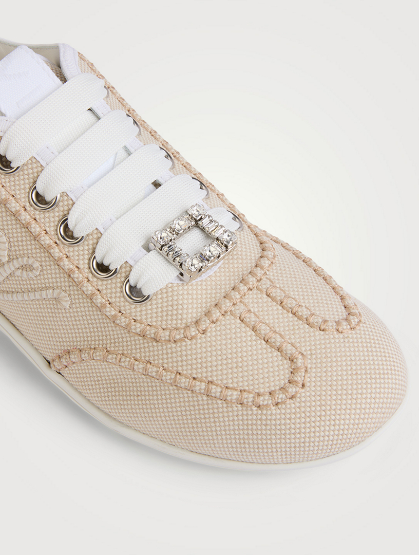 ROGER VIVIER Viv Low Canvas Sneakers | Holt Renfrew