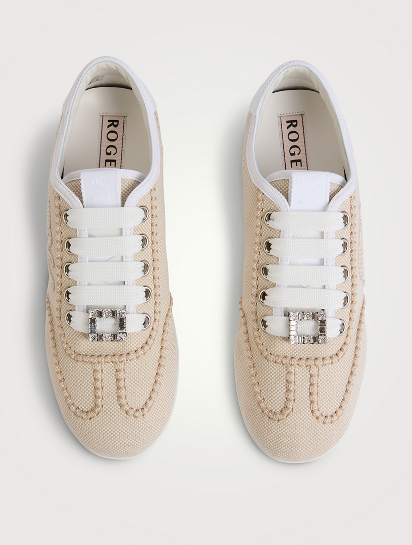 ROGER VIVIER Viv Low Canvas Sneakers | Holt Renfrew