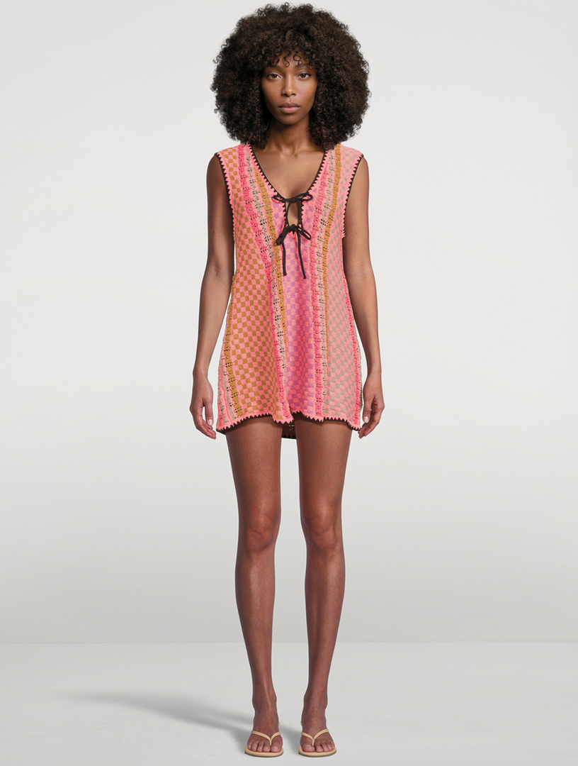 FREE PEOPLE Amalfi Twist Crochet Mini Dress | Holt Renfrew
