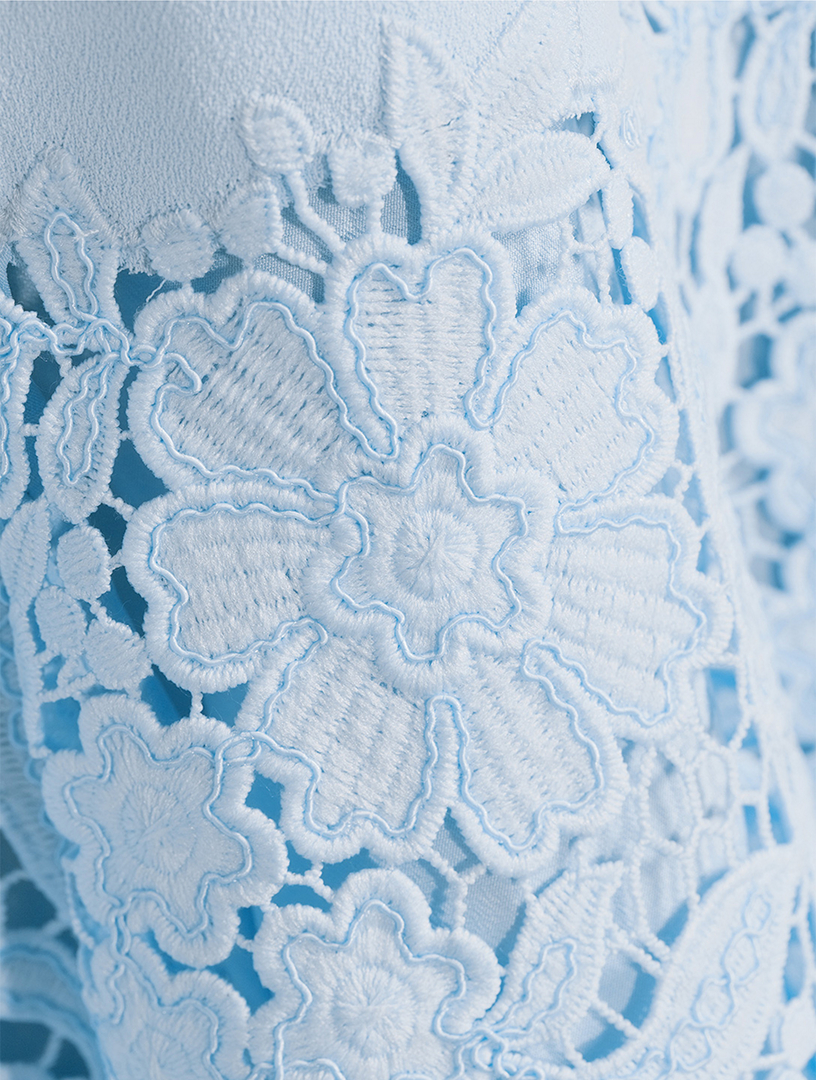 SELF-PORTRAIT Crpe Lace Mini Dress | Holt Renfrew