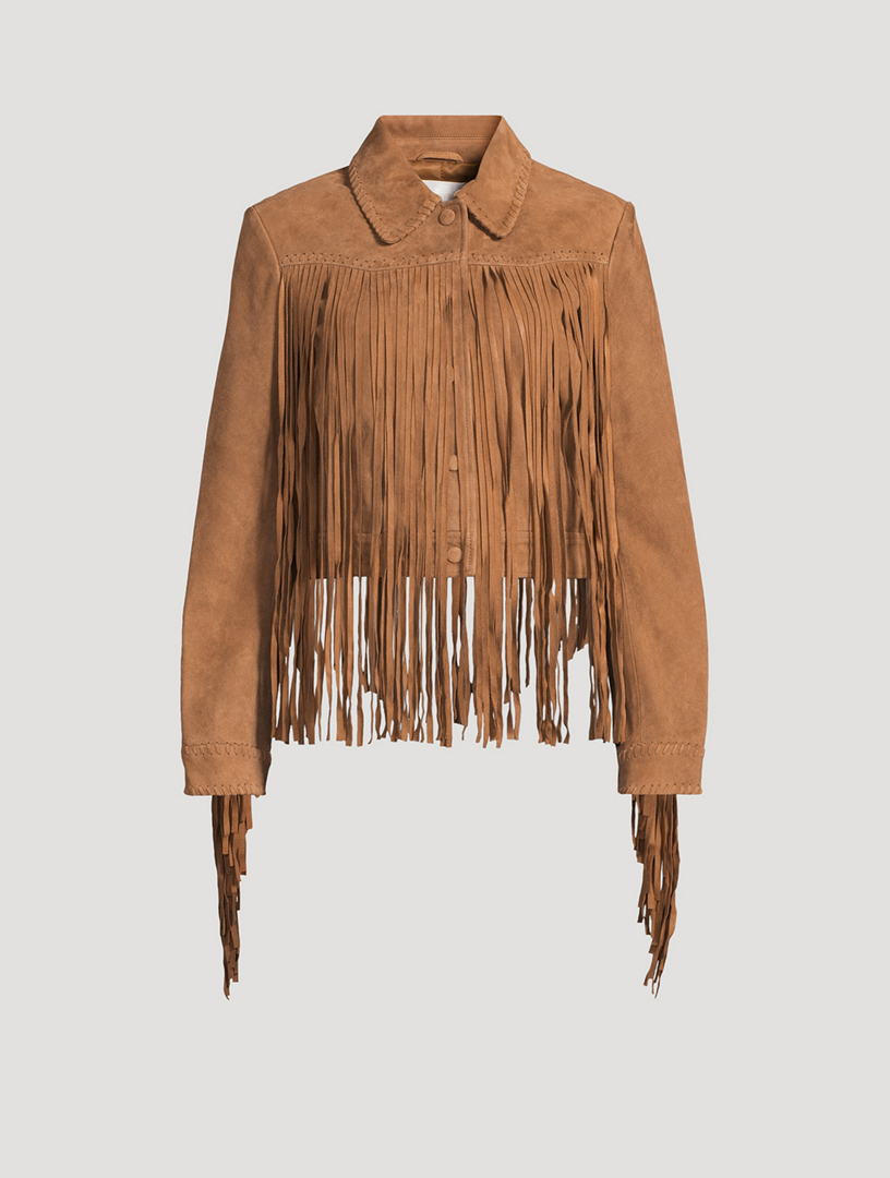 Veste en suède à franges Maelis