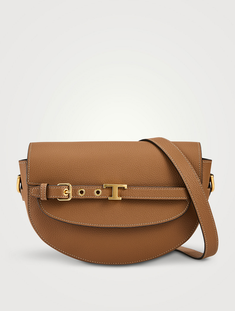 Mini T Signature Leather Crossbody Bag