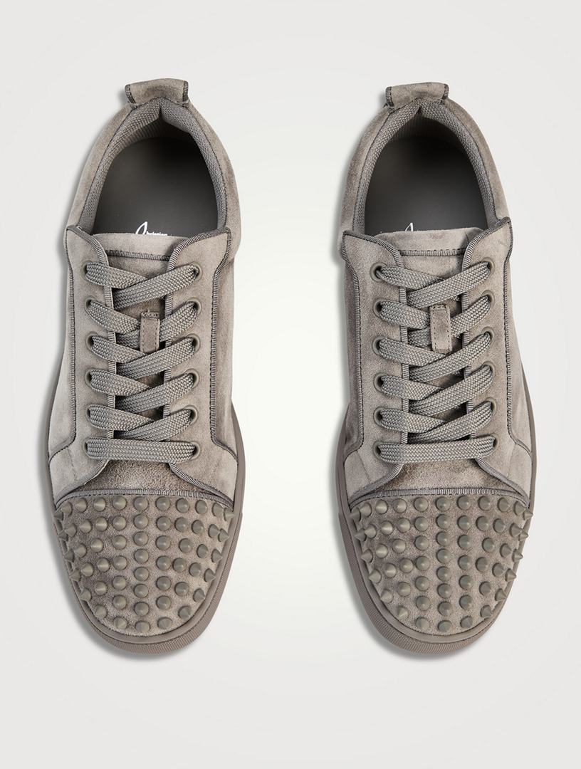 Christian Louboutin シルバー メンズ 27.5〜28cm CHRISTIAN LOUBOUTIN Louis Junior Spikes Suede Sneakers | Holt Renfrew
