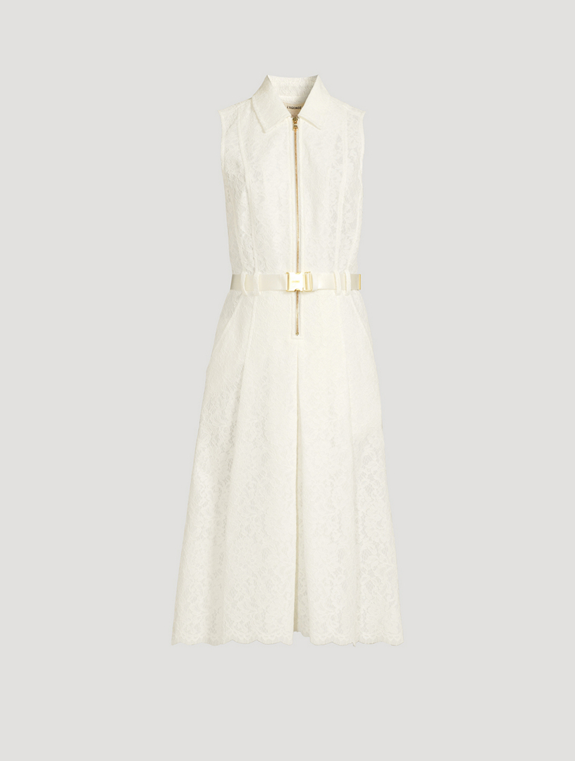 POLO RALPH LAUREN Lace-Trimmed Midi Dress | Holt Renfrew