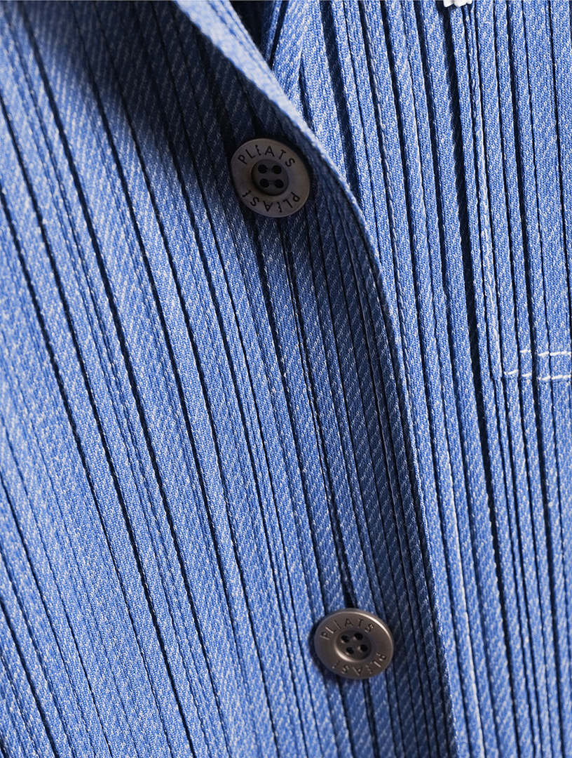 PLEATS PLEASE ISSEY MIYAKE Cotton Denim Jacket | Holt Renfrew