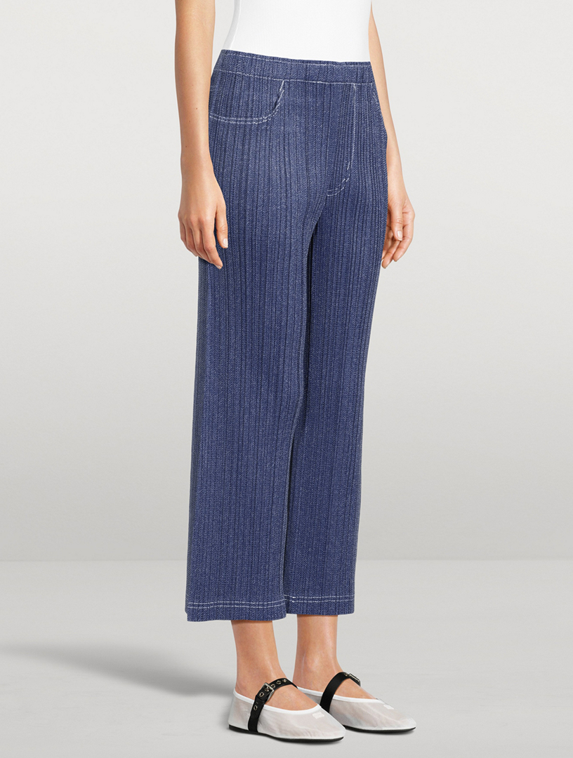 PLEATS PLEASE ISSEY MIYAKE Cotton Denim Pants | Holt Renfrew