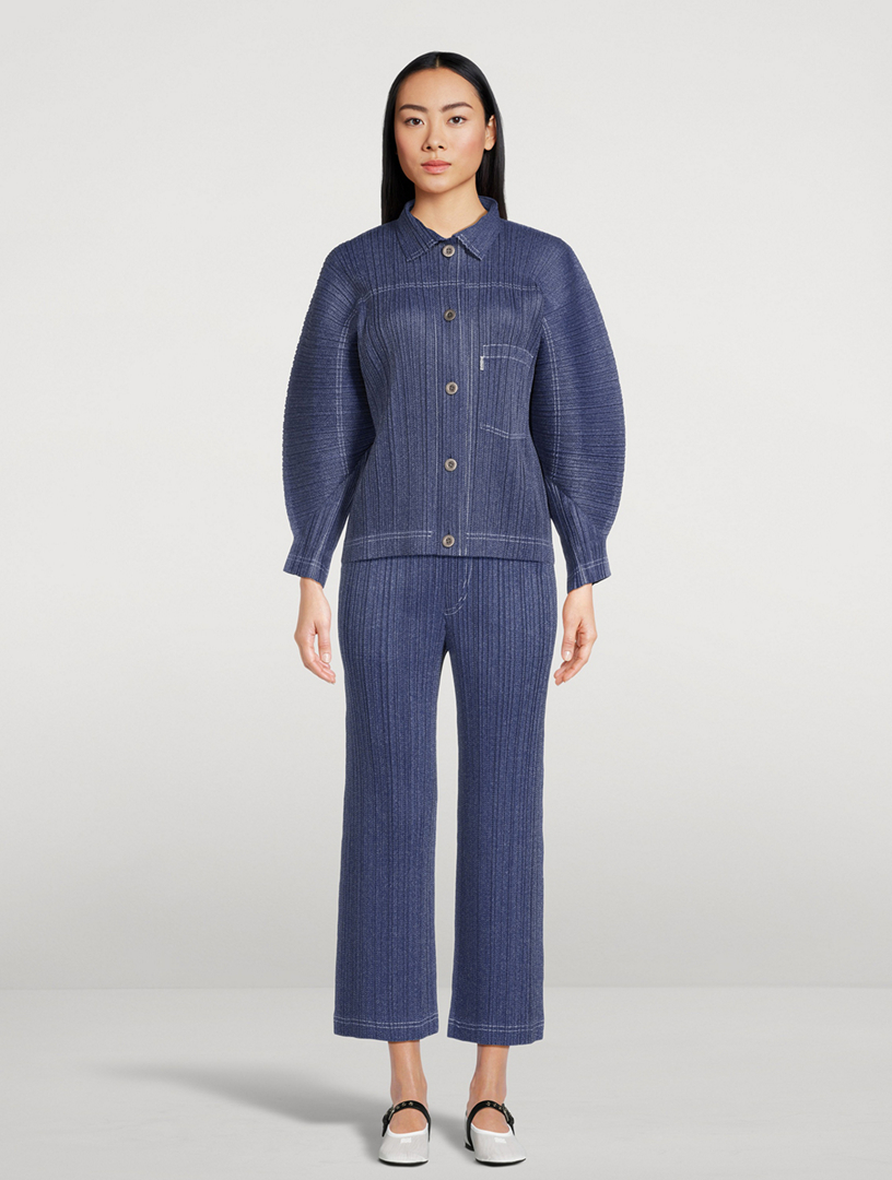 PLEATS PLEASE ISSEY MIYAKE Cotton Denim Pants | Holt Renfrew