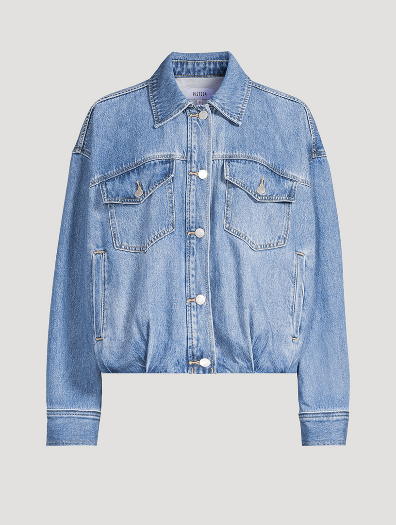 PISTOLA Bibi Bubble-Hem Denim Jacket | Holt Renfrew