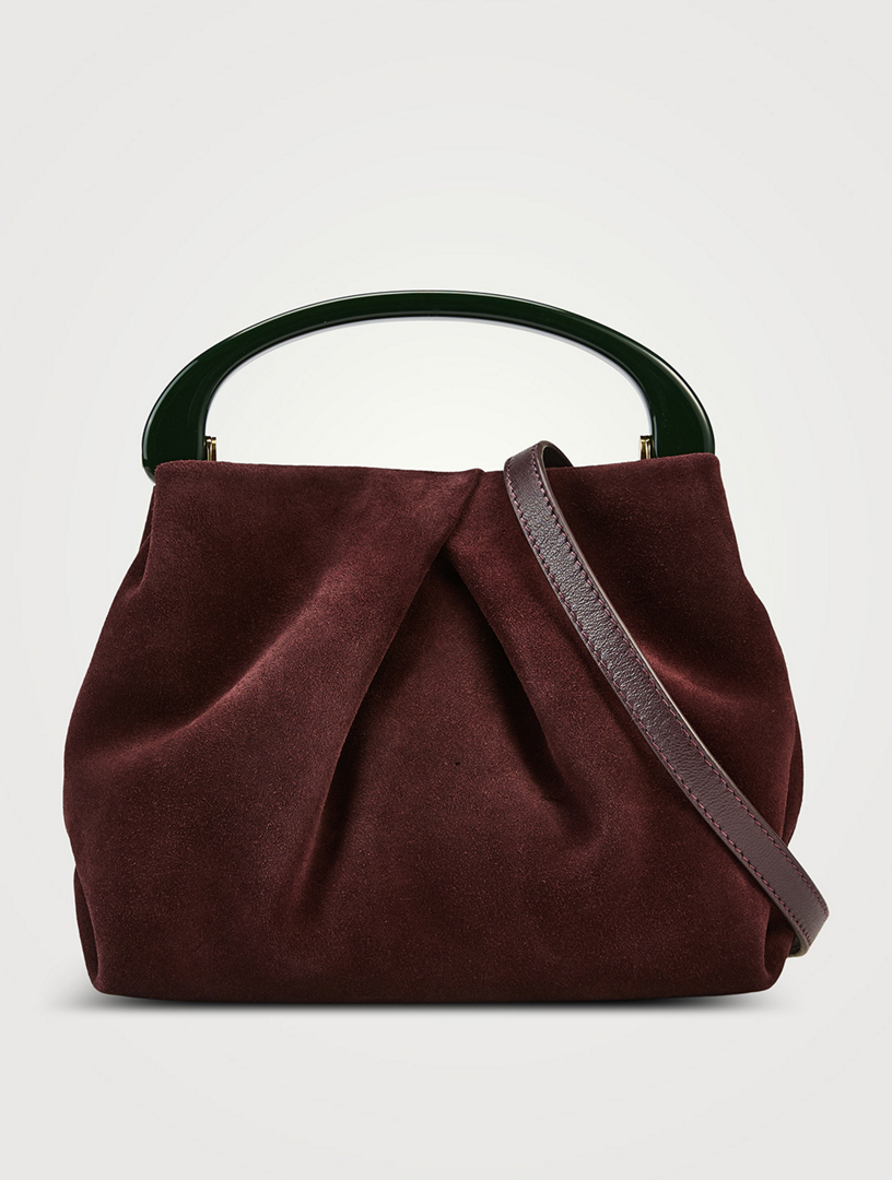 Small Pleated Suede Clutch