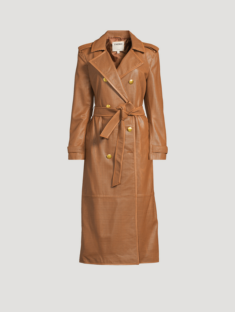 L AGENCE Baylee Leather Trench Coat | Holt Renfrew