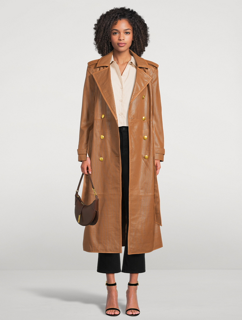 L AGENCE Baylee Leather Trench Coat | Holt Renfrew