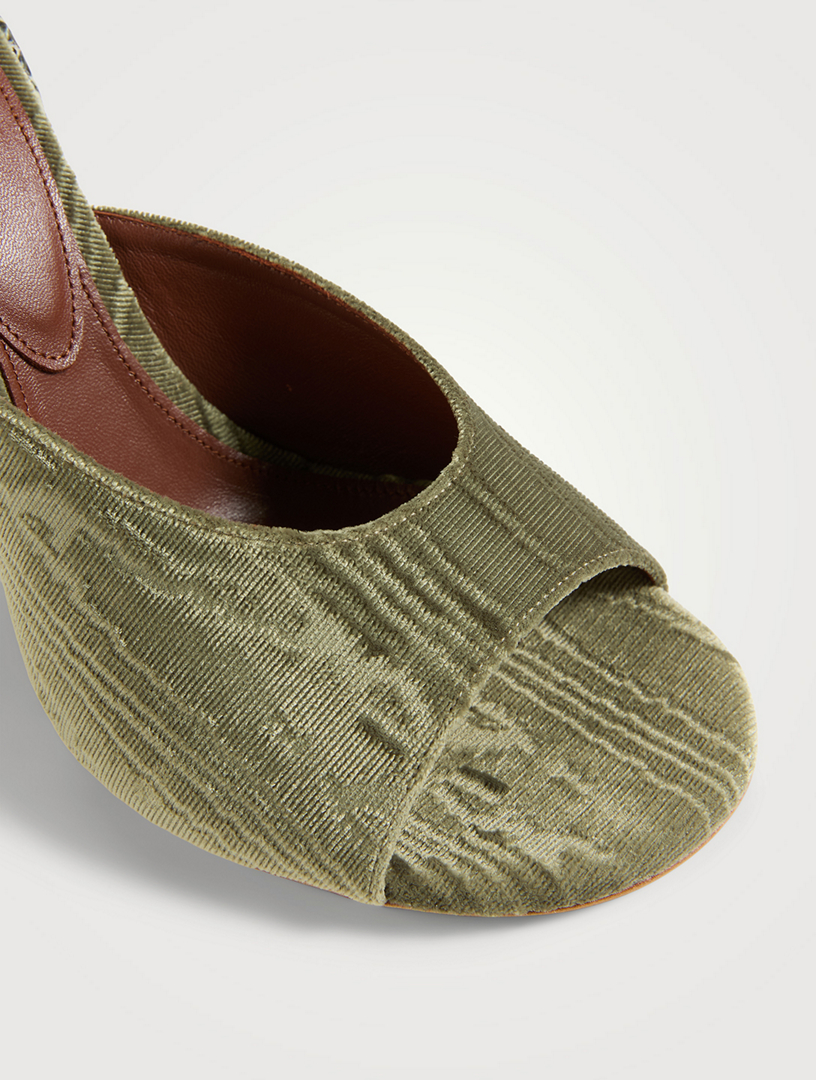 DRIES VAN NOTEN Moire Velvet Mules | Holt Renfrew