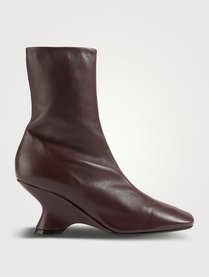 Leather Wedge Ankle Boots
