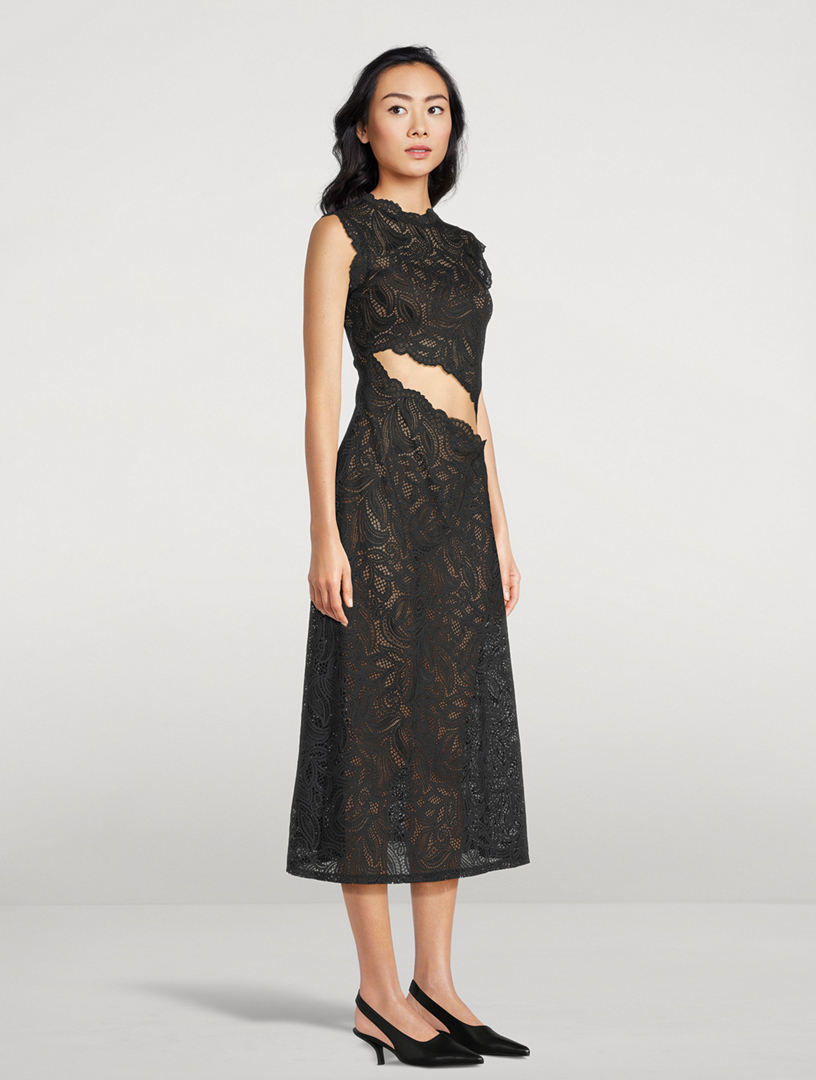 short see through lace dress Corinna Lace Sheer Dress (White) main image 1
