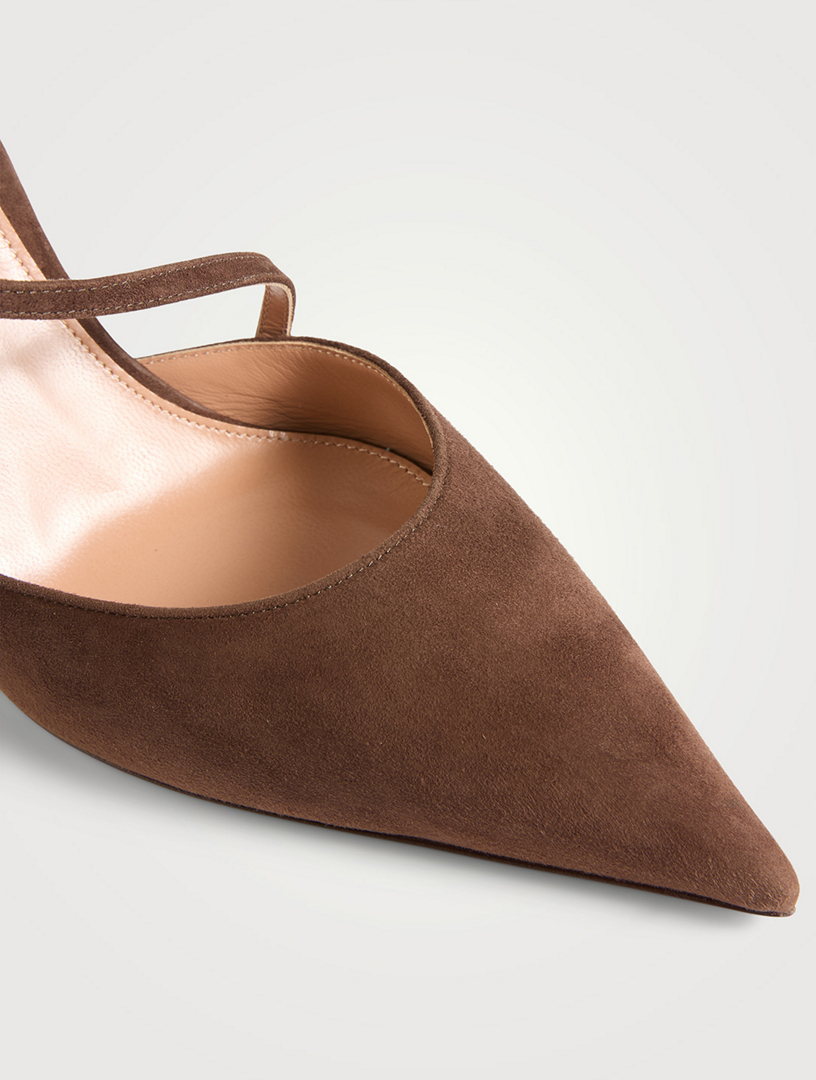 AQUAZZURA Dynasty Suede Slingback Pumps | Holt Renfrew