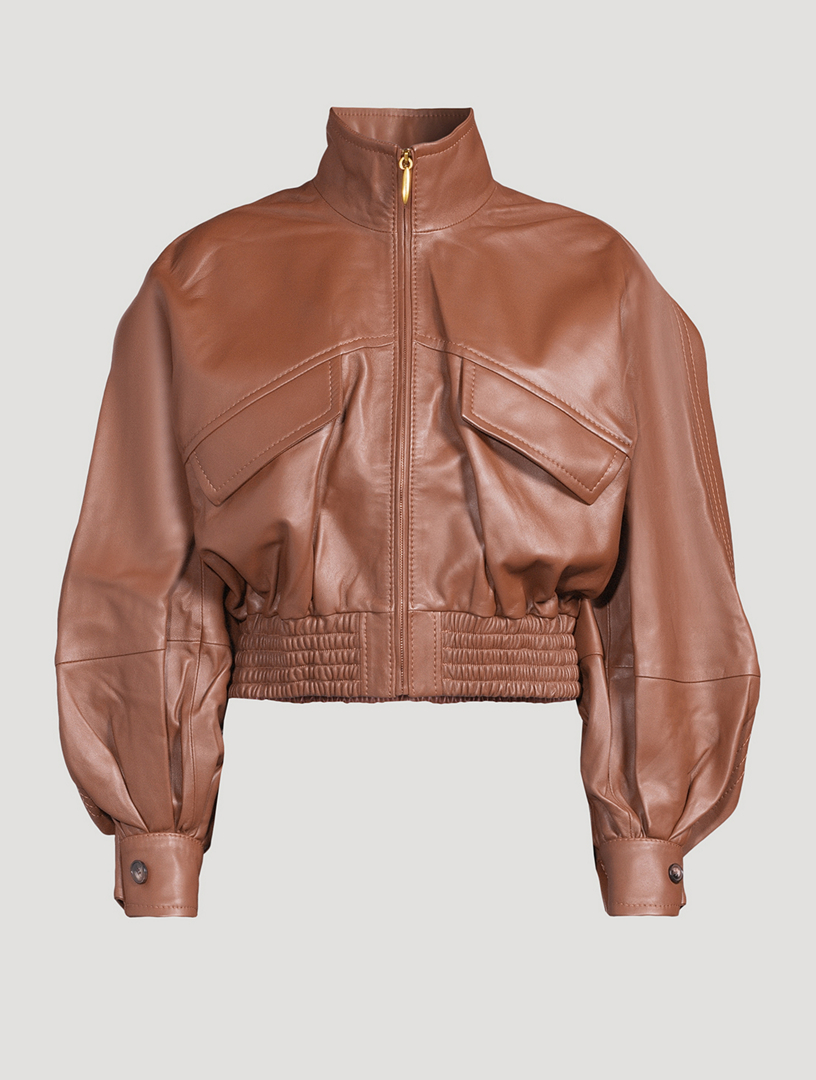 ZIMMERMANN Luna Leather Bomber Jacket | Holt Renfrew