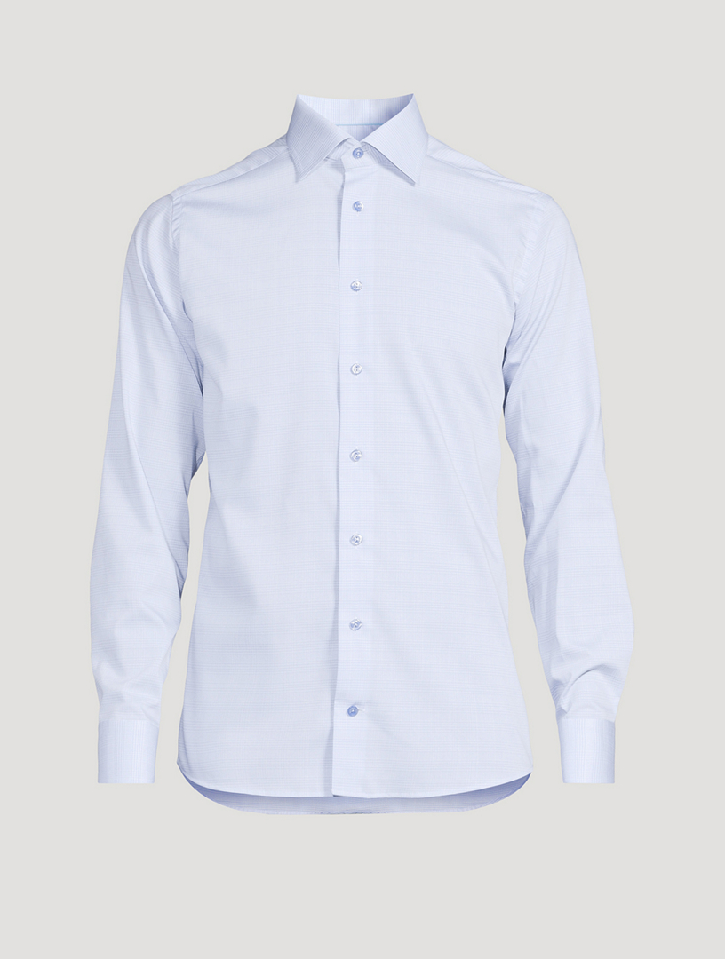 Cotton Shirt In Prince of Wales Check Print