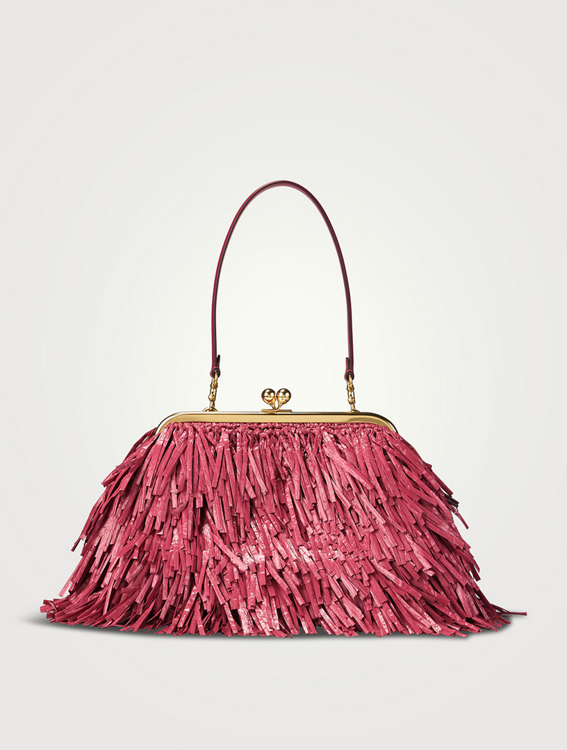 COACH Kisslock 27 Fringe Straw Frame Bag | Holt Renfrew