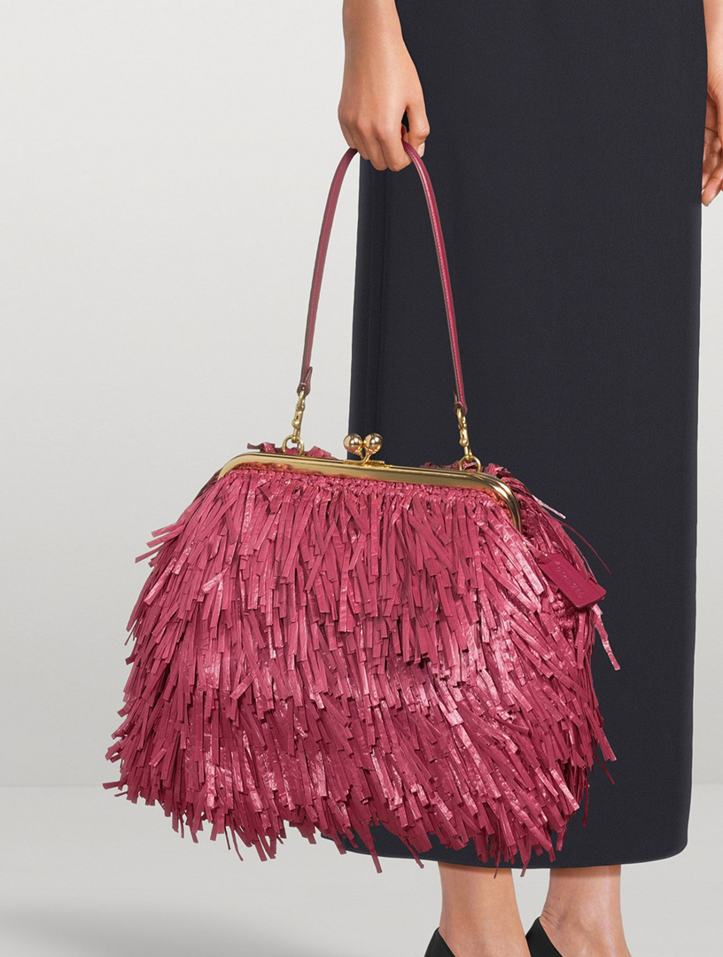 COACH Kisslock 27 Fringe Straw Frame Bag | Holt Renfrew