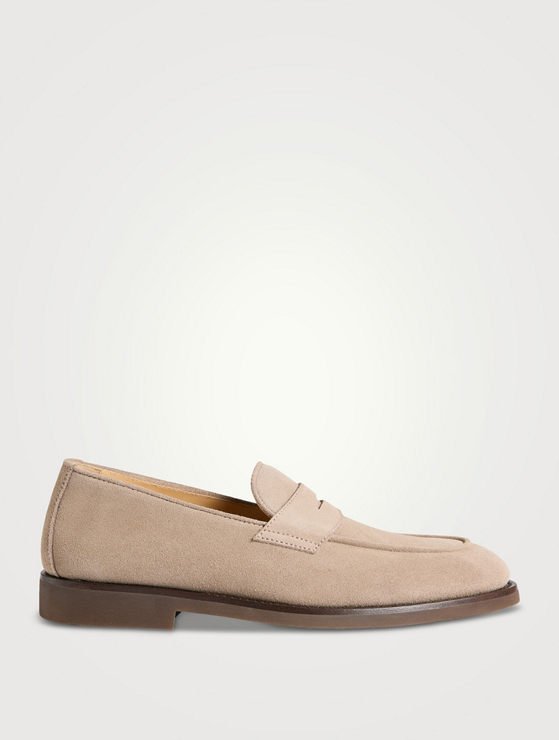 BRUNELLO CUCINELLI Suede Penny Loafers | Holt Renfrew