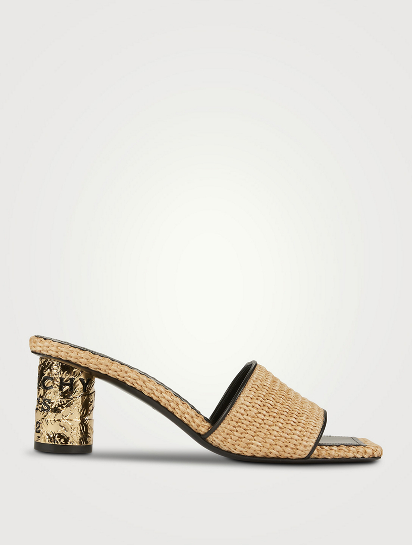 Tape Raffia Mules