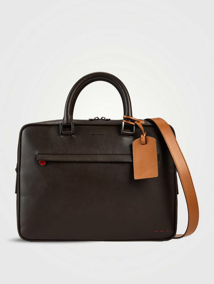 Textured Leather Briefcase