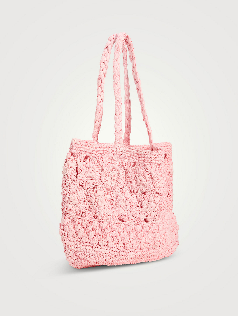 LOVESHACKFANCY Sharlo Floral Raffia Tote Bag | Holt Renfrew