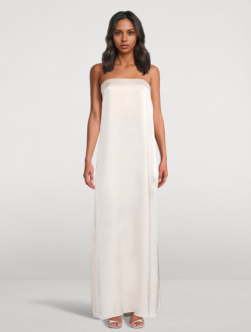 chinese dress ladies La Lune Strapless Column Maxi Dress | Iceberg Blue | Dresses