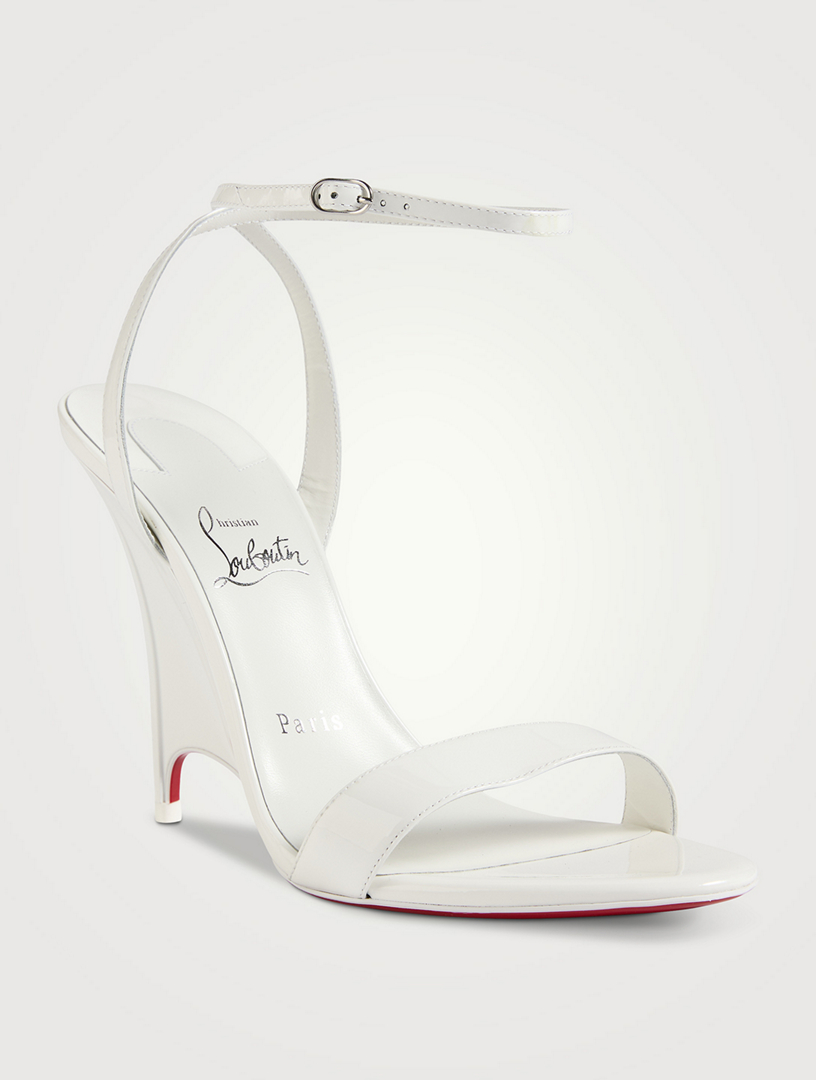 CHRISTIAN LOUBOUTIN Zeezee Patent Leather Wedge Sandals | Holt Renfrew