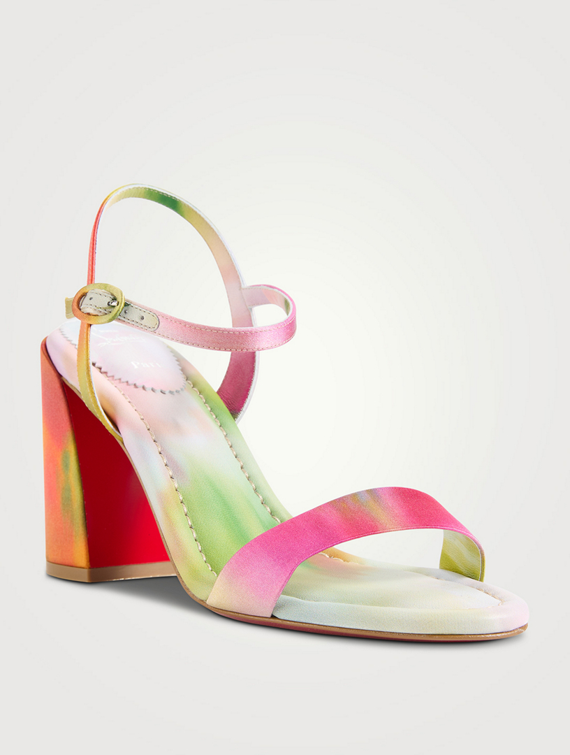 CHRISTIAN LOUBOUTIN Jane Silk Sandals In Botanica Print | Holt Renfrew