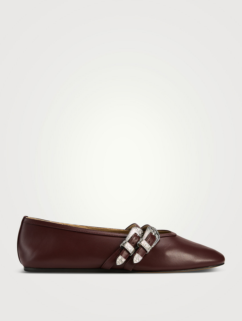Claudia Leather Mary Jane Ballet Flats