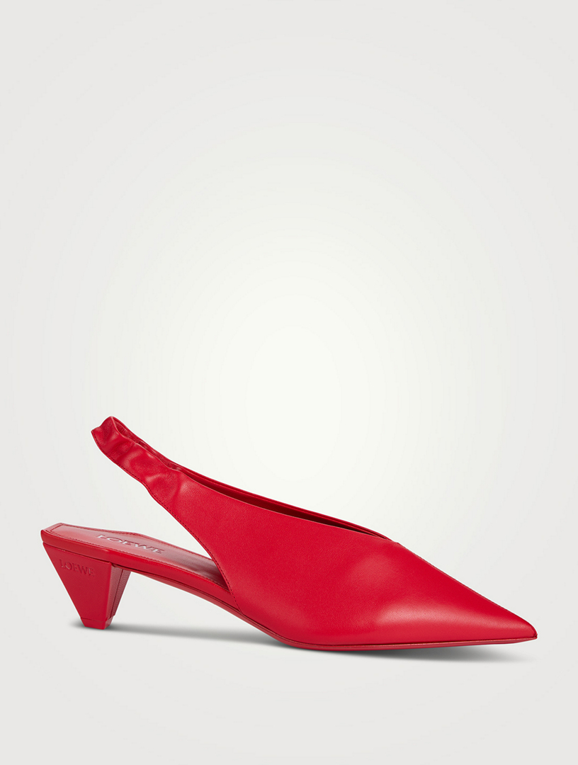 Origami Leather Slingback Pumps