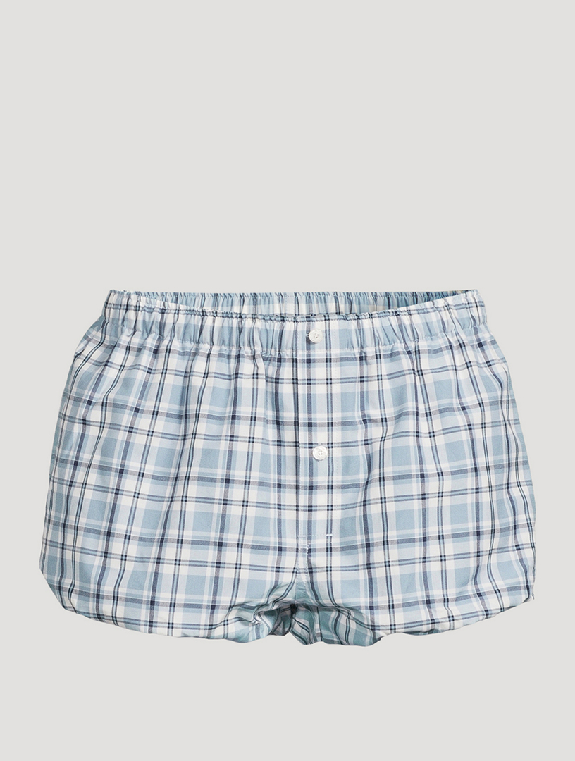 Minishort froncé à carreaux